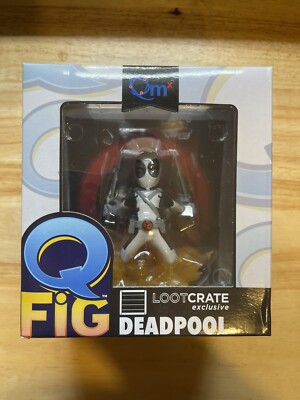 Marvel's VARIANT gray DEADPOOL Figure Loot Crate Exclusive X-Force QMX Q-Fig