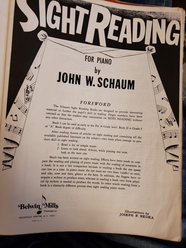 Sight Reading for Piano Instruction Book Vol 2 by John Schaum