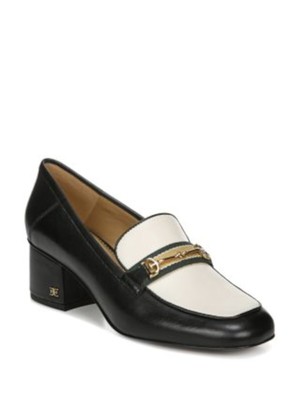 

SAM EDELMAN Женские черные кожаные лоферы без шнуровки на блочном каблуке Flo, размер 5,5 м, Черный, H2789L1
