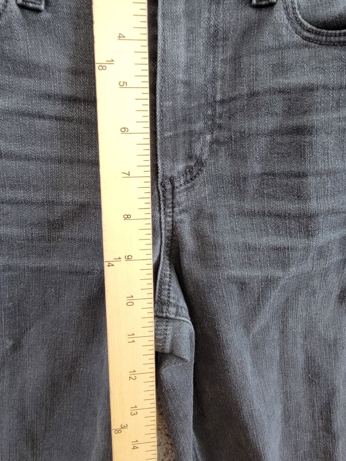 Paige Straight Leg Ankle Raw Hem Jeans Women's 24 Washed Black - Picture 8 of 18