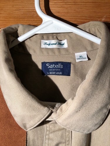 Vintage Satel's Trap and Skeet Shooting Shirt XL Tan