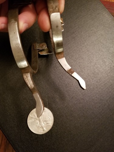 Antique Silver And Steel Spurs 1800'S missing rowells