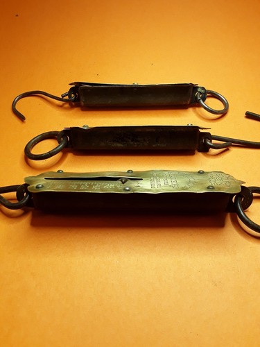 3 Antique CHATILLON'S Brass-Faced Hanging Balance Scales New York USA