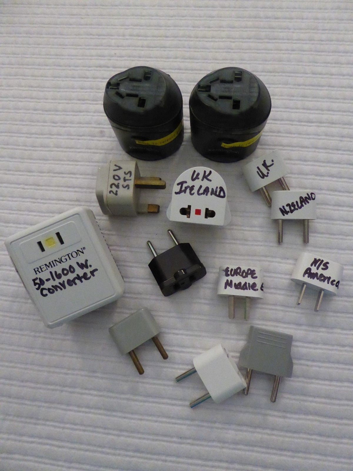 Lot of Global Power Travel Converter Plugs