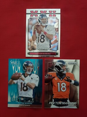 (3) Card Lot Peyton Manning 2013 Prizm MNH 2013 Select Hot Stars 2014 Prizm