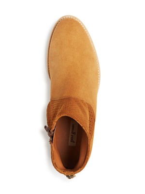 

PAUL GREEN Женские Коричневые Кожаные Ботильоны Addison с Миндальным Носком на Блочном Каблуке На Молнии, Коричневый, 9586