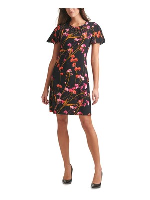 

TOMMY HILFIGER Женское темно-синее платье прямого кроя выше колена с рукавами-крылышками, Navy