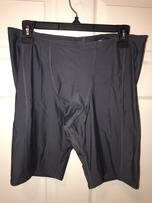 Men s European Style Swim Trunk, Compression Short, XL, Blue Gray, Drawstring