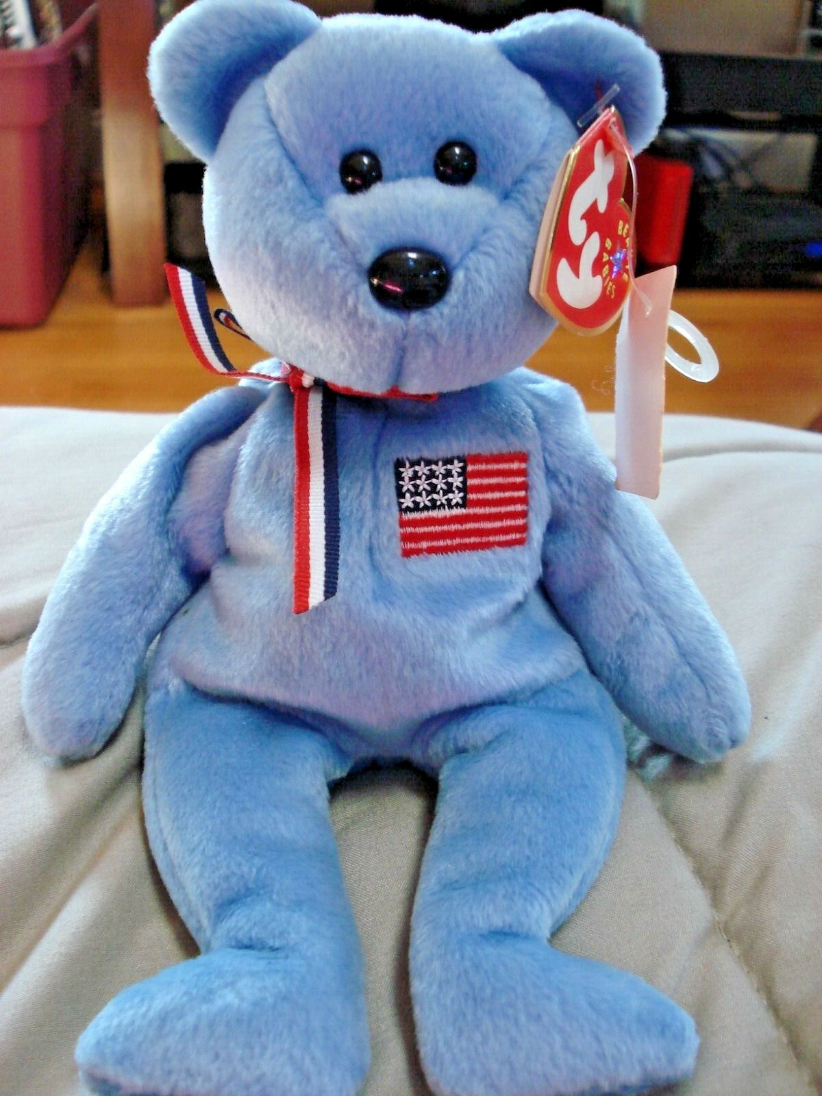 RARE Vtg. Ty AMERICA Red Cross 9/11/2001 Bear 2002 Beanie