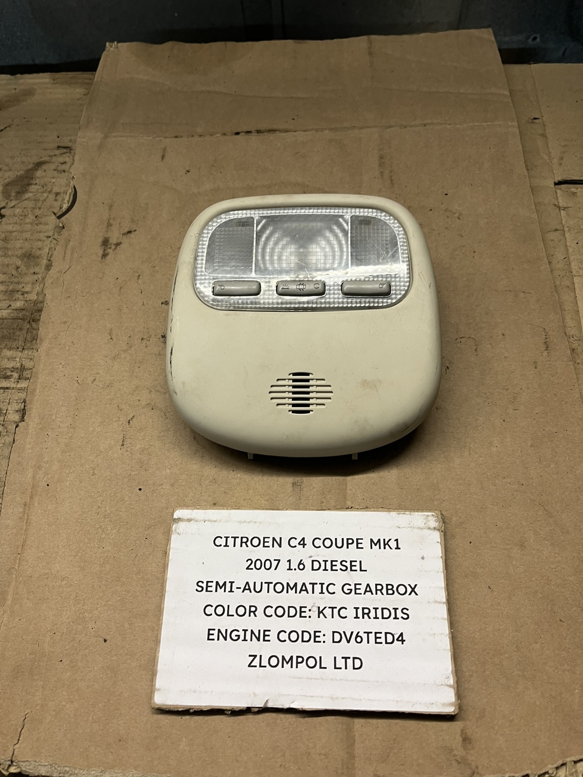 Citroen C4 Coupe Mk1 2007 1.6 Diesel Interior Roof Light 9656164180