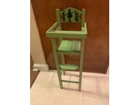 vintage wooden dolls high chair
