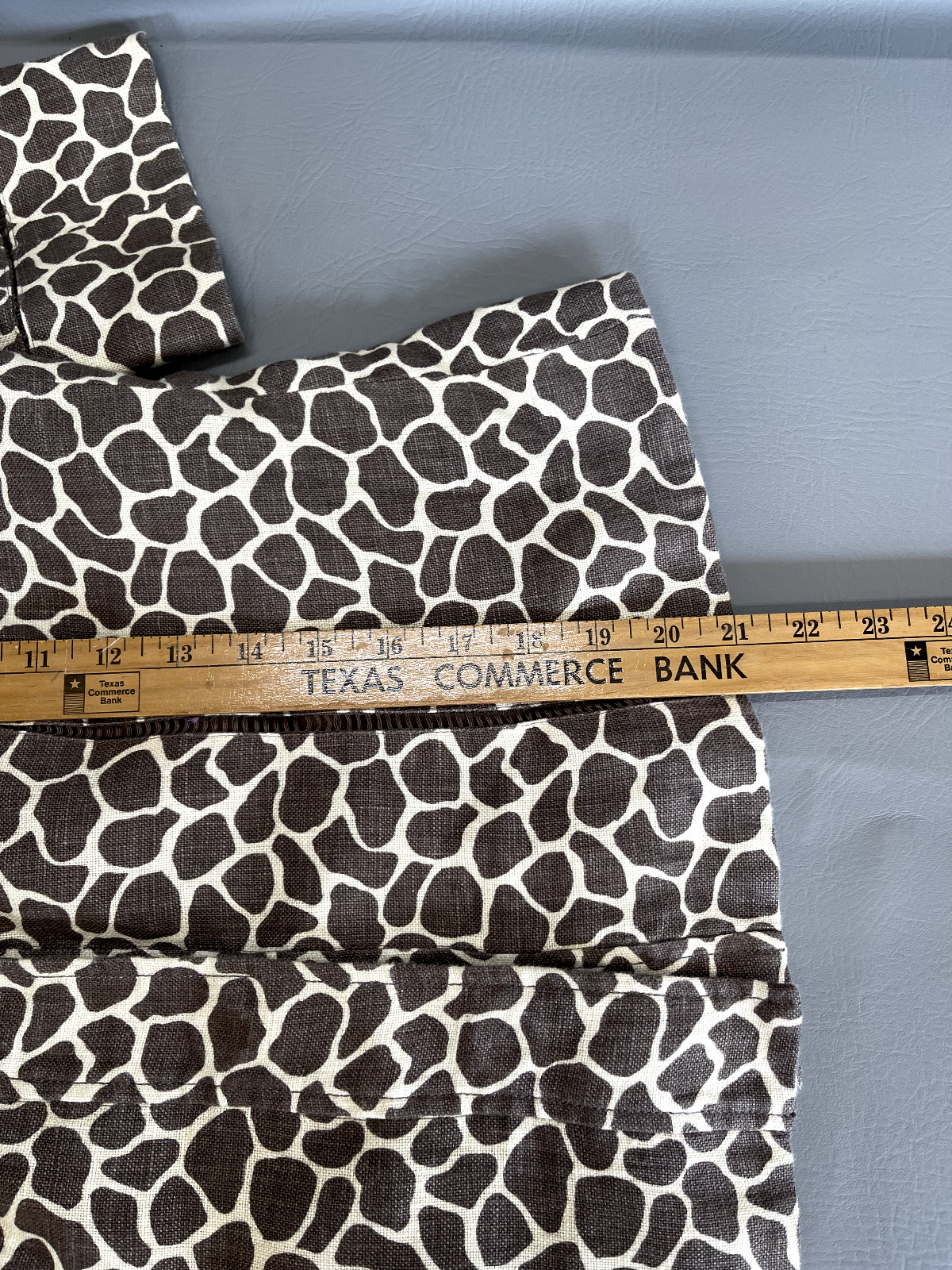 Worth Blazer Womens 8 Brown Giraffe Print 100% Linen Shoulder Pads Pockets