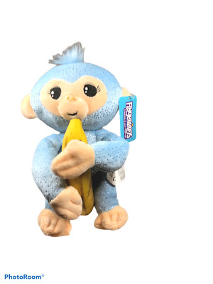  Fingerlings Blue Glitter Monkey Plush Stuffed Toy with Poseable Arms/Legs