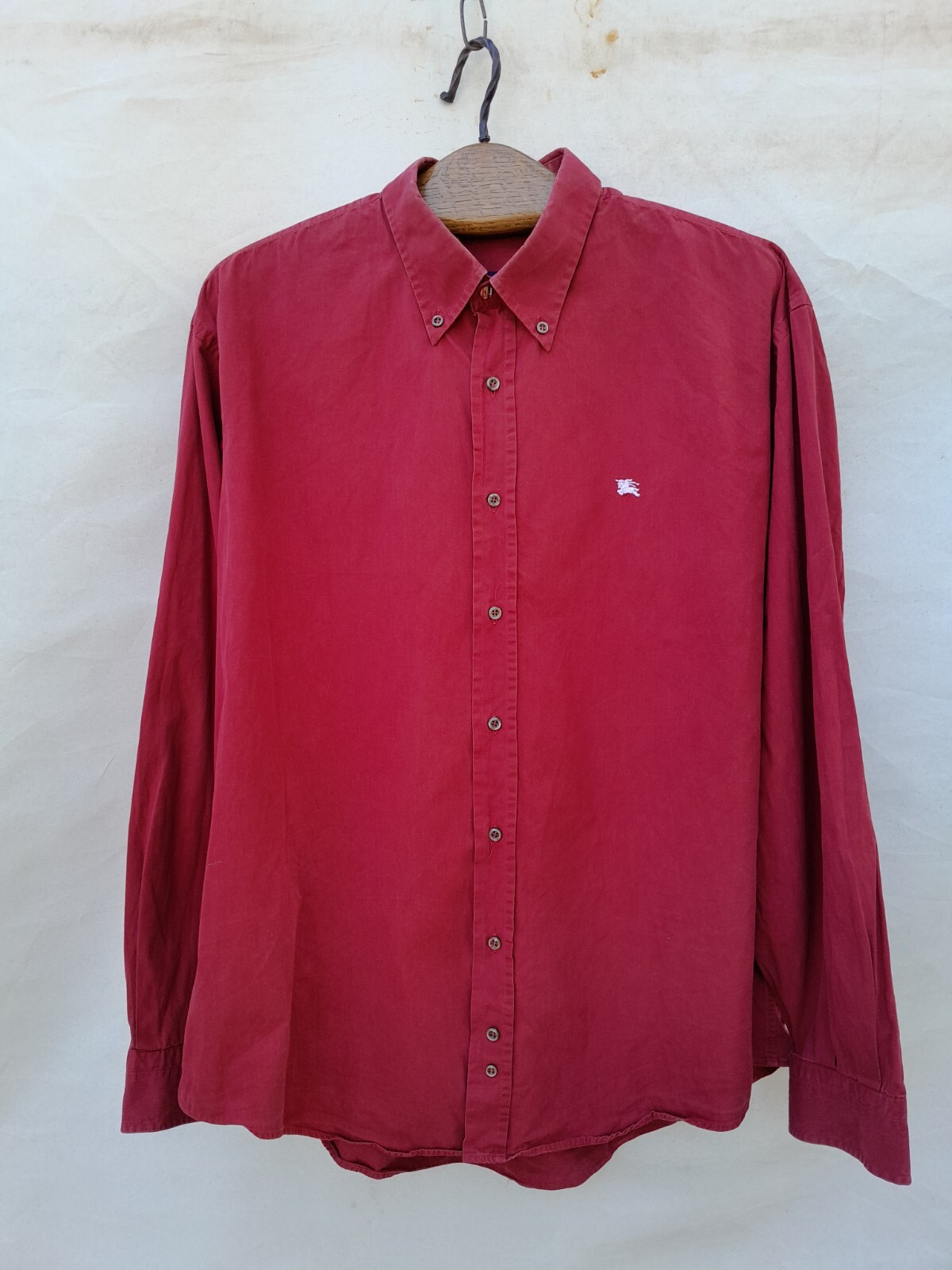 Burberry London Shirt Men's Extra Large Burgundy Nova Check Burberry London Shirt Men's Extra Large Burgundy Nova Check