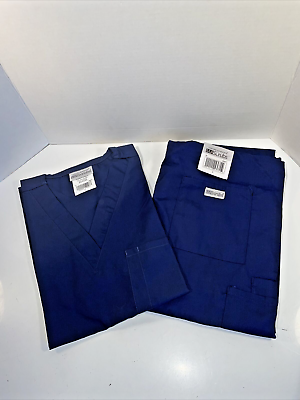 NEW UA Scrubs Top #116892 & Bottom Pants Set Navy Blue Women Small Cotton  Blend