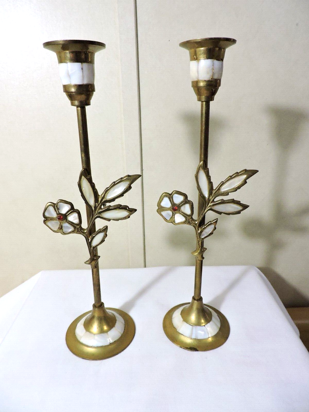 S With Flowers Set Of 2 Made In India 11" Tall
