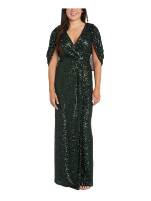 

NIGHTWAY Женское зеленое вечернее платье без рукавов с накидкой на спине в полный рост, Зеленый