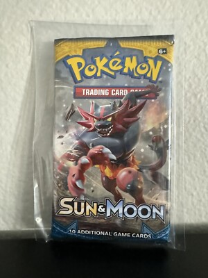 1 Pokemon Sun and Moon Base Booster Pack Factory Sealed Random Art Unweighed