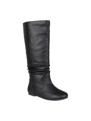 

JOURNEE COLLECTION Женские черные сапоги Jayne с круглым носком и рюшами, Черный, JAYNE-BLK-085WC