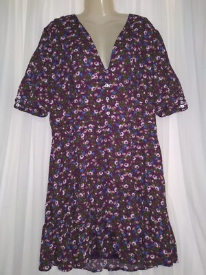 FRANCESCA'S MI AMI PURPLE FLORAL BOHO BOHEMIAN PEASANT  DRESS sz 1x