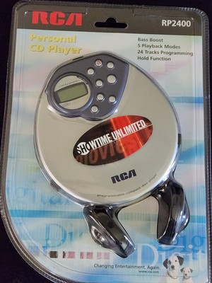 New 2001 RCA RP2400 Silver Programmable Personal CD Player With Bass Boost 