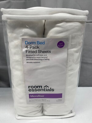 Room Essentials Dorm Bed 4 Pack Fitted Sheets Twin Twin XL Microfiber PICK Color