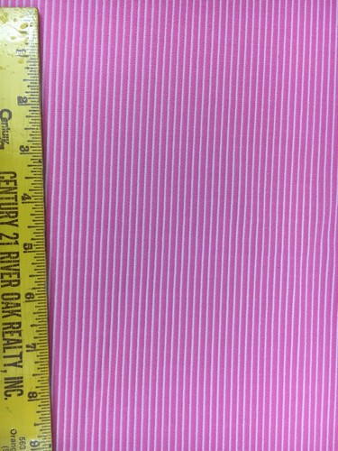 Vintage Pink White Stripe Polyester Fabric 3 1/2Yrds 60