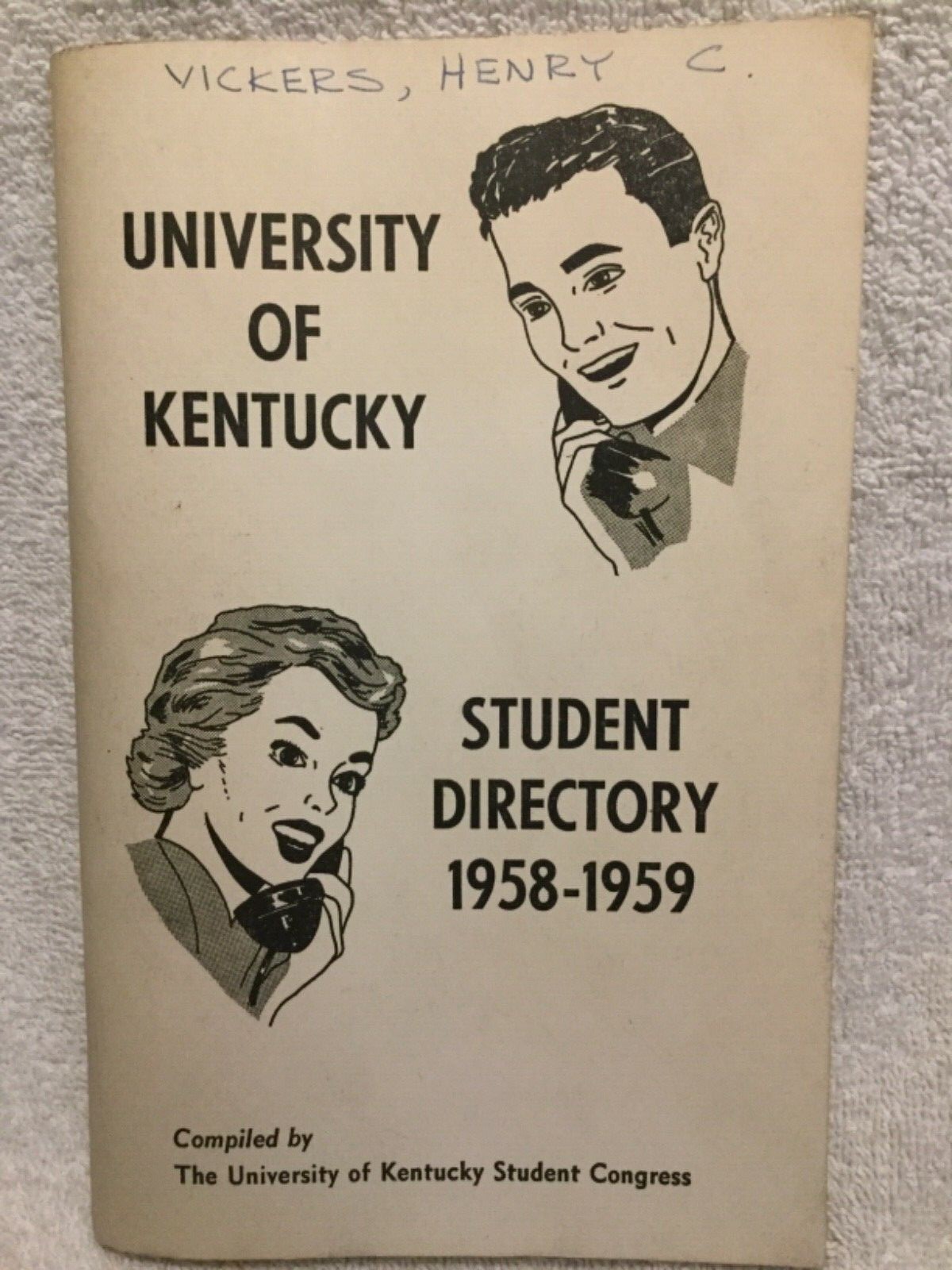 University of Kentucky Student Directory 1958-59 With Names