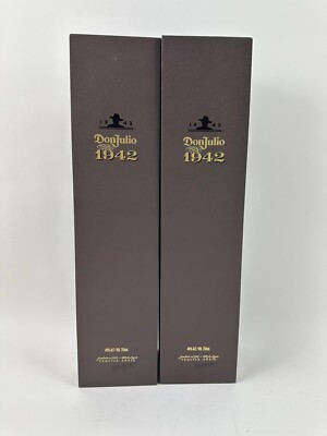 Lot Of 2 Don Julio 1942 Tequila  Empty Bottles 750ml With Box Rinsed