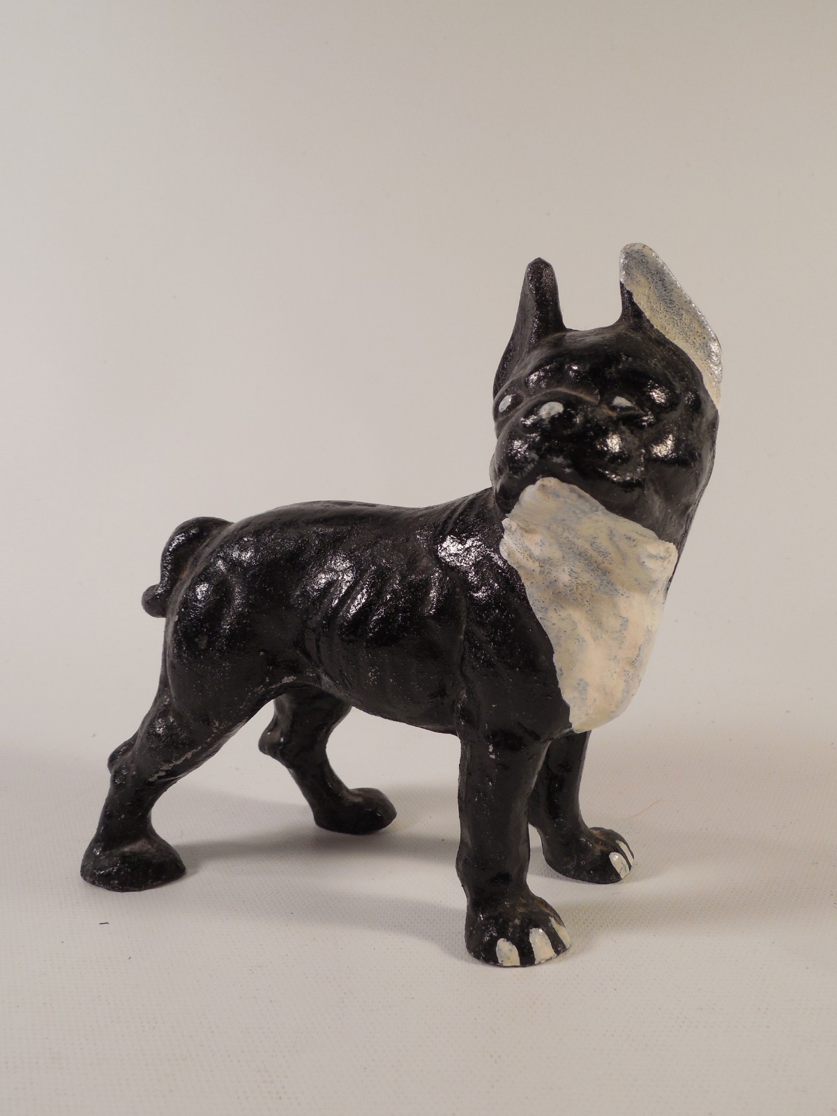 Metal Black White French Bull Dog Miniature Decorative Doorstop Boston Terrier