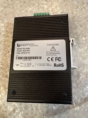 L-COM IES-2208 INDUSTRIAL ETHERNET SWITCH 8-PORT RJ-45 10/100 TX SPEED