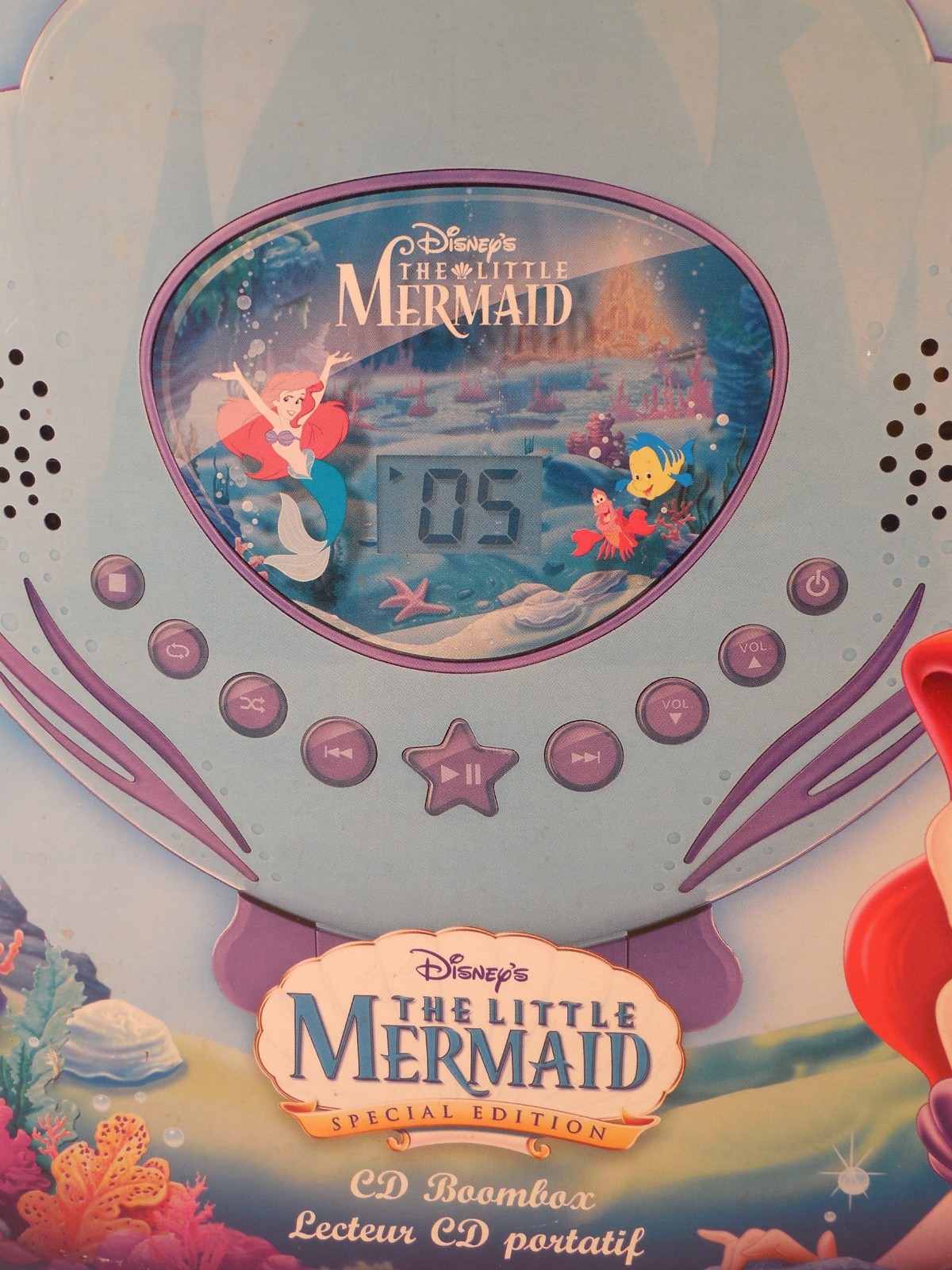 Disney's the Little Mermaid Special Edition CD Boombox Tested & Works w/ Box