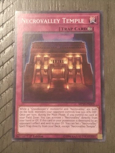 Yugioh Trap Card Necrovalley Temple MP19-EN205 1st Edition Common