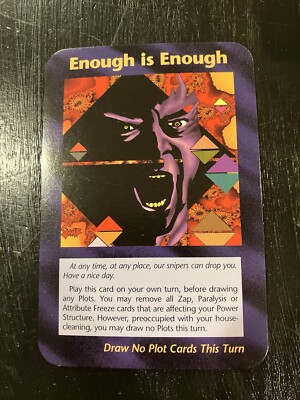 Assassins Series INWO 1995 Illuminati Card Game Donald Trump ENOUGH IS ENOUGH