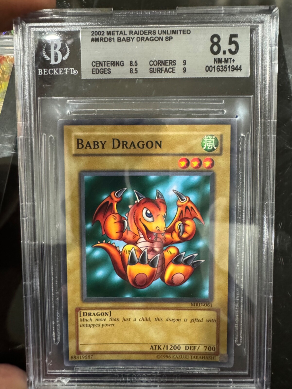 LOW POP Baby Dragon Yugioh Metal Raiders Unlimited MRD-061