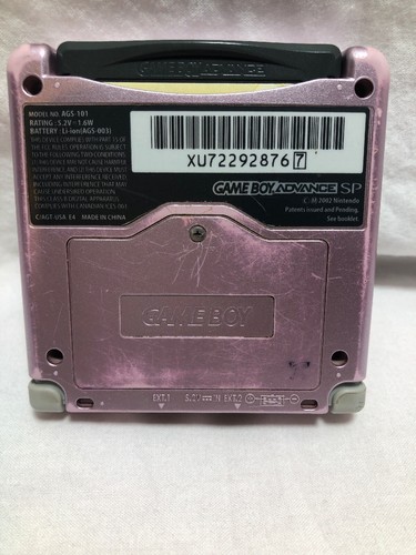 Nintendo Game Boy Advance Sp AGS-101 Tested & Working Pearl Pink+SuperMarioBros.