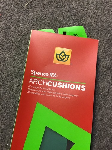 #44-123-02 SPENCO RX 3/4 LENGTH ARCH CUSHIONS- WOMEN'S SIZE 6-7 Men’s Size 7-8