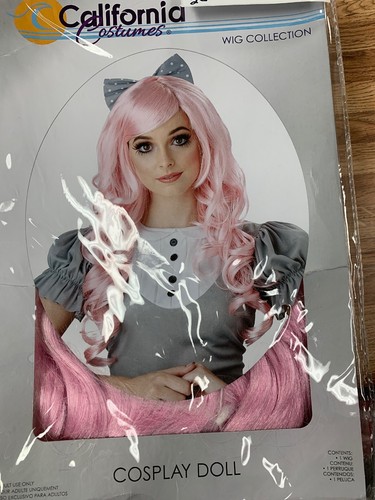 California Costumes Women’s Cosplay Doll Pink Wig W/ Bow 29334