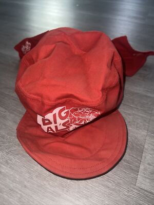 NOS BIG ALS PERFORMANCE PRODUCT ATV ATC VINTAGE DESERT FLAP HAT RED MEDIUM