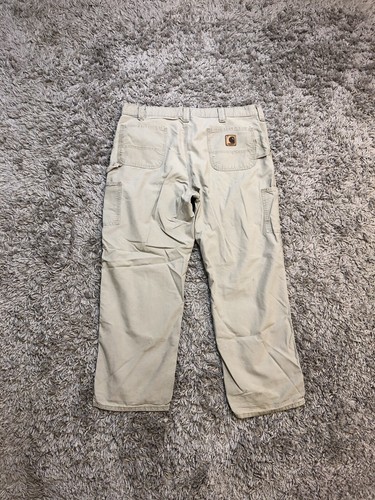 Carhartt Original Dungaree Fit カーキ フェード Carhartt Weathered Duck Dungaree Fit Khaki Work Pants | Sheplers