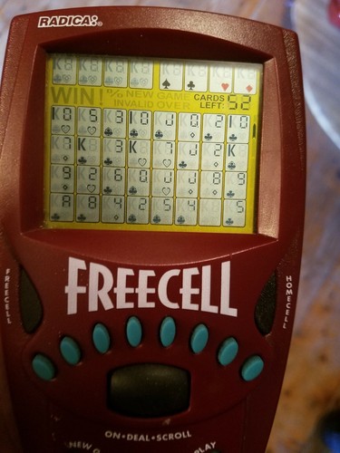 Radica Freecell Handheld Electronic Portable Travel Game 1999 Tested