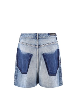 Pre-owned Balenciaga Mini-skirt With Patch Pockets And Raw Edge In Blue