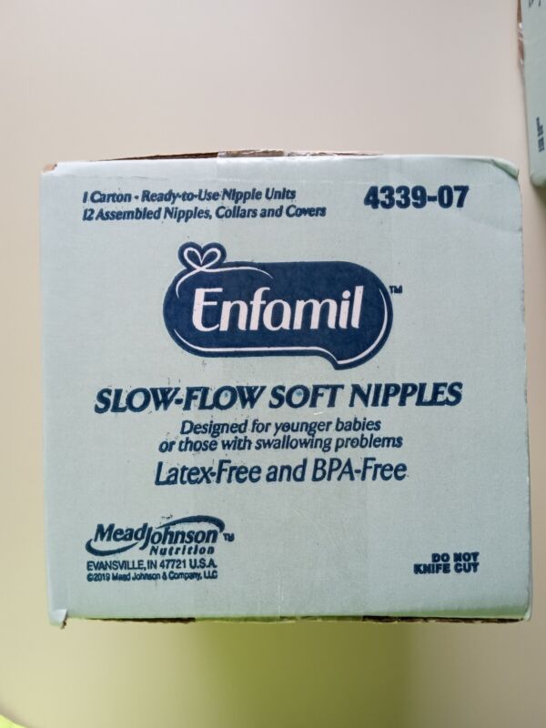 Enfamil Slow Flow Soft Nipples Latex Free 12 Count EXP 1NOV25