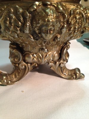 ORNATE KEREOSENE LAMP BASE ELECTRIFIED BRISTOL BRASS AND CLOCK CO. BRISTOL CONN.