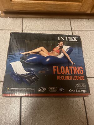 Intex Inflatable Floating Lounge Pool Recliner Lounger w/ Cup Holders (Used)