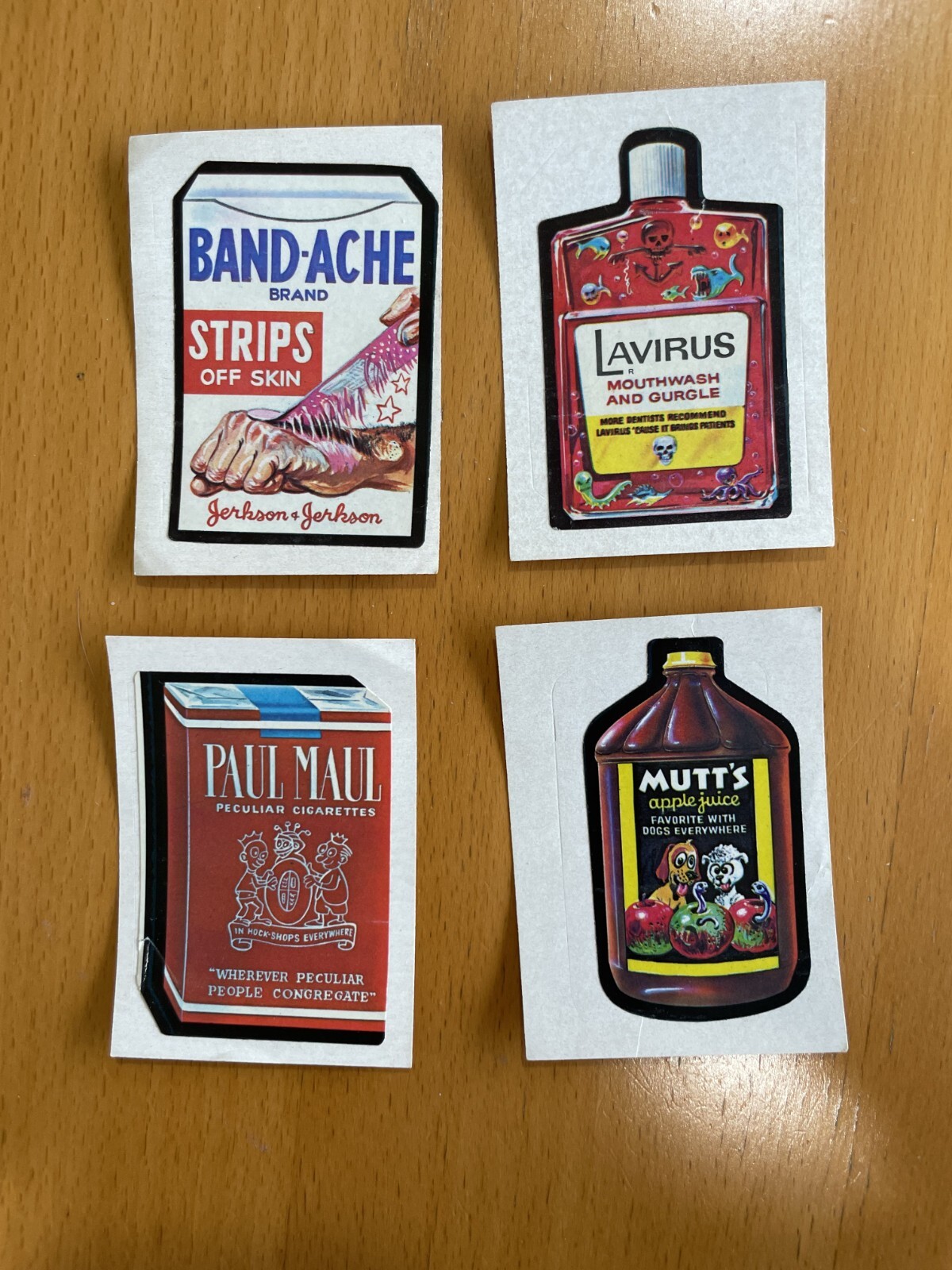 1973-75 Wacky Packages Lot of 289 Rare Tan Cards Borderless including Band-ache