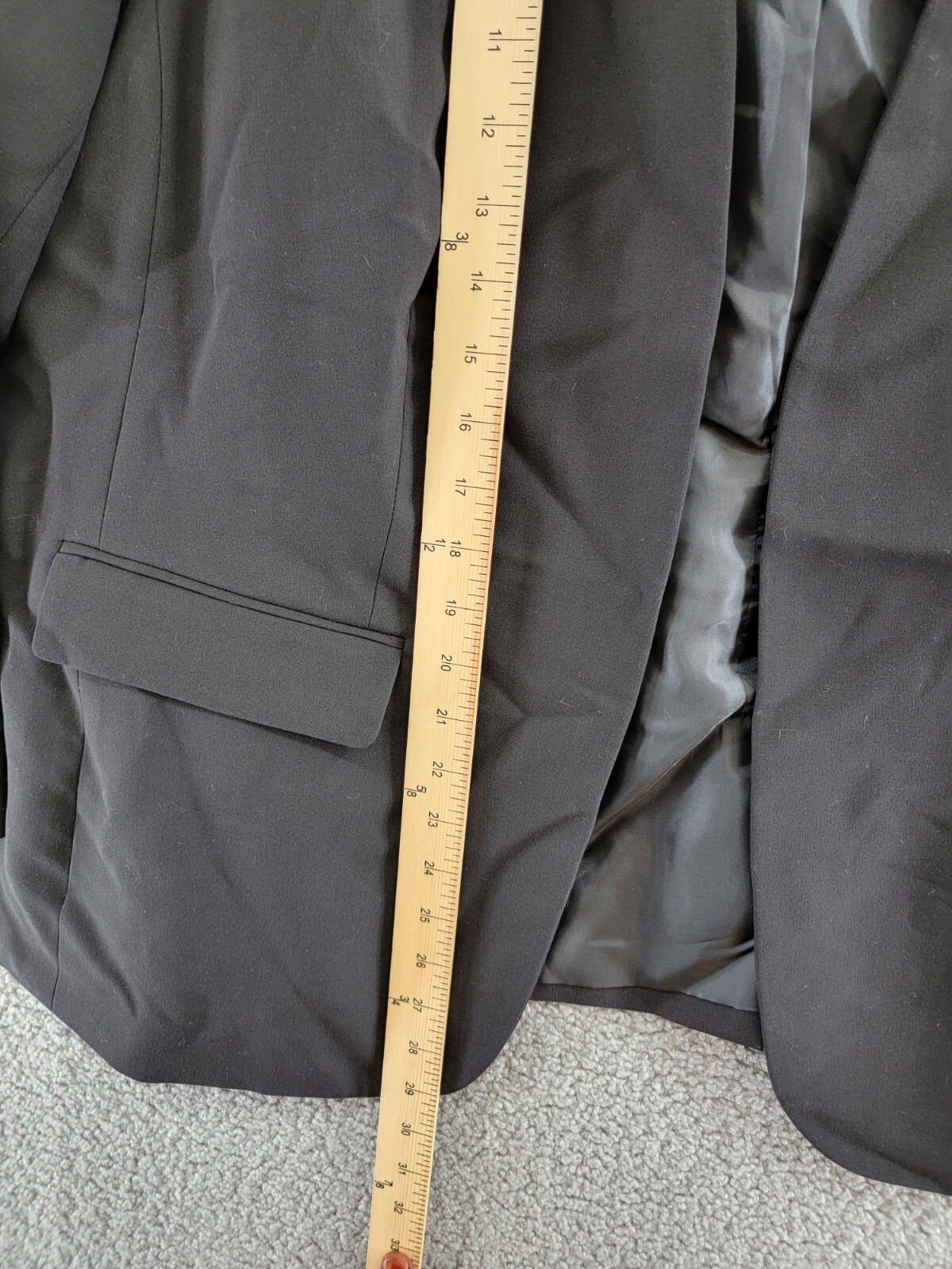 Bar III Trendy Plus Size Open-Front Blazer Women's 2X Black Flap Pockets L/S - Picture 7 of 18