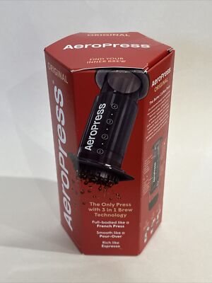 AeroPress Original Coffee and Espresso Maker, 1-3 Cups of Coffee - New, Unopened
