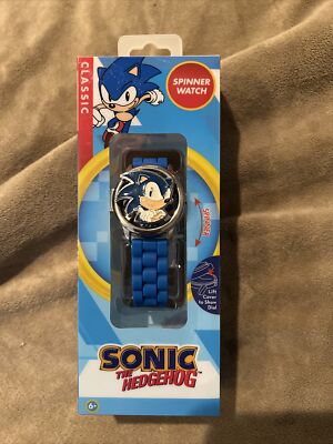 Accutime Sega ''Sonic the Hedgehog'' Top Spinner Digital Rubber Watch / NIB