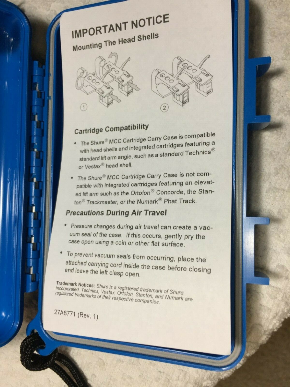 Shure Cartridge Case, Good For 4 Cartridges